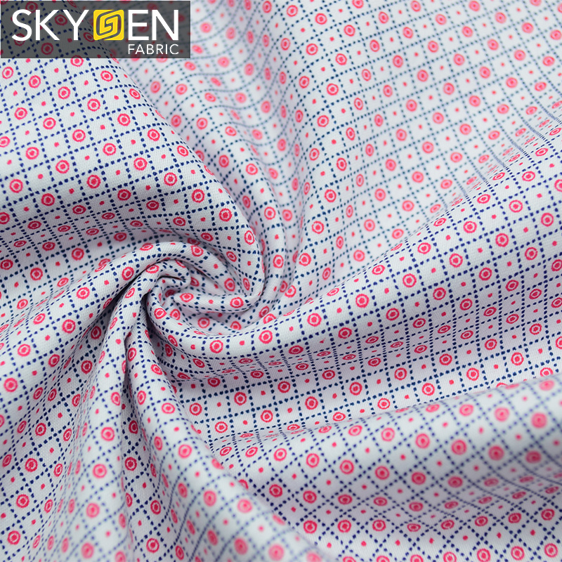 Skygen Guangzhou supplier silky 118gsm vogue shirting dress 100% cotton chambray fabric