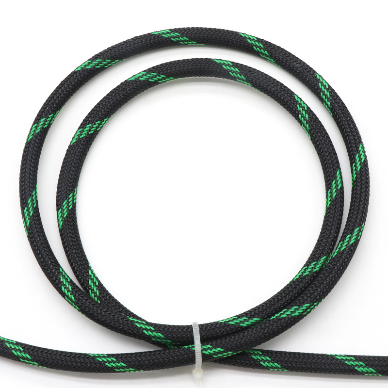 Custom Wholesale Heat resistant 20mm Auto Wire Lot Sheathing Pet Expandable Braided Cable Sleeve