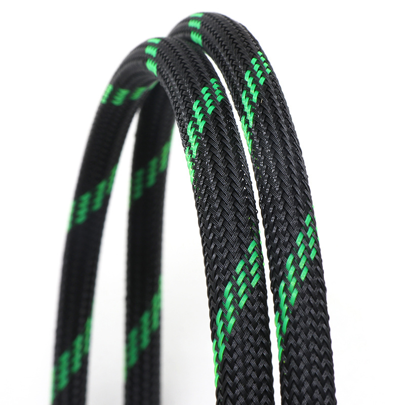 Custom Wholesale Heat resistant 20mm Auto Wire Lot Sheathing Pet Expandable Braided Cable Sleeve