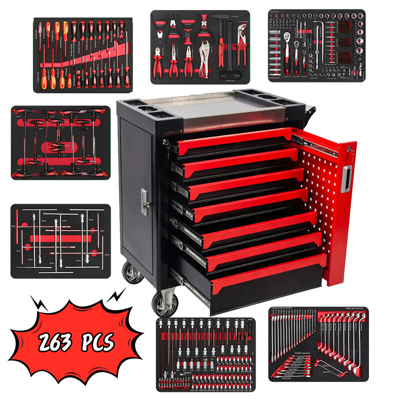 High Quality Tool Cart With 7 Drawers Metal Tool Trolley Garage Tool Cabinet