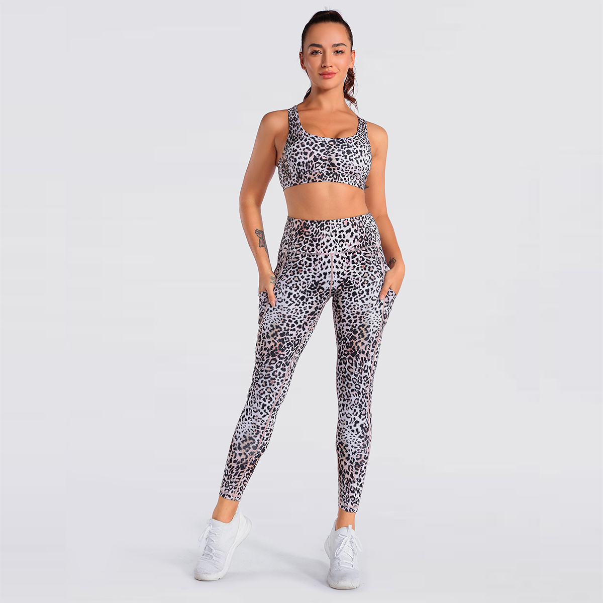 Custom Leggings Fitness Leopard Printed Yoga Pants High Waist Sports Leggings