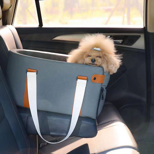 Travel Dog Bags Portable Console Dog Car Seat Washable Dog Booster Seat on Car Armrest Included Safety Leash