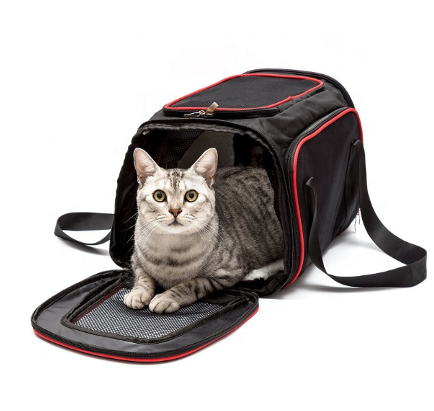 Pet Carrier Expandable Foldable Soft-Sided Dog Carrier, Cat Carrier with 3 Open Doors,Pet Travel Bag Safe for Pets