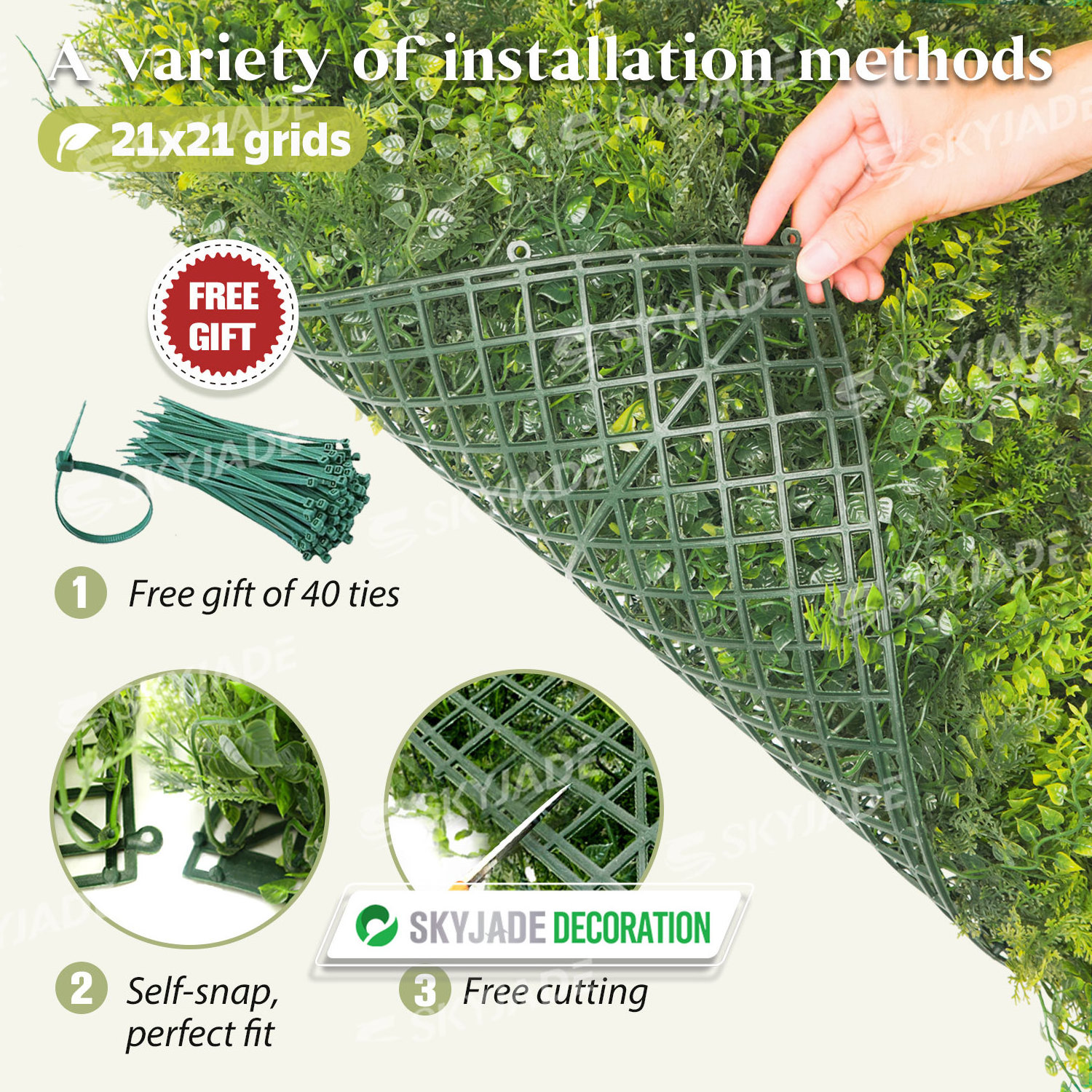 US Warehouse direct delivery IVY wall Grass Wall Panel Artificial Plant Wall Grass SKZ50-JIAO Artificial Boxwood Hedges