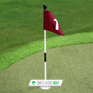 Flaf and Flagpole SKYJADE GF01 Backyard Practice Golf Hole Pole Cup and Flag Sticks Golf Putting Green Flagpoles