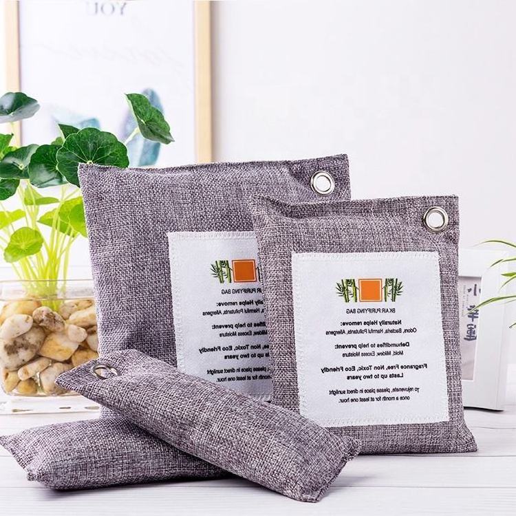 Hot Sale 500G 200G 75G Gray Natural Activity Bamboo Charcoal Air Purifier Bag