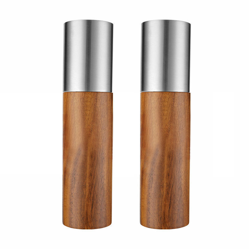 High Quality Adjustable Coarseness 8 Inches Acacia Wood Pepper Mill Salt Grinder Pepper Grinder Mill For Kitchen