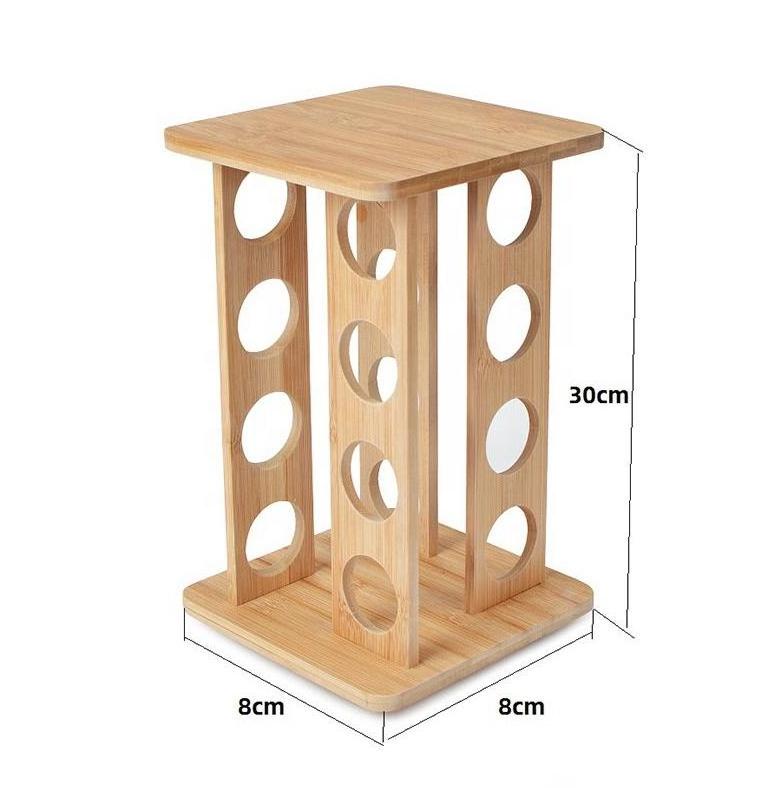 Kitchen Accessories 16 Filled Bottle Spice Rack Rotation Spice Organizer Kitchen For Countertop Rack Revolving Bamboo Spice Rack