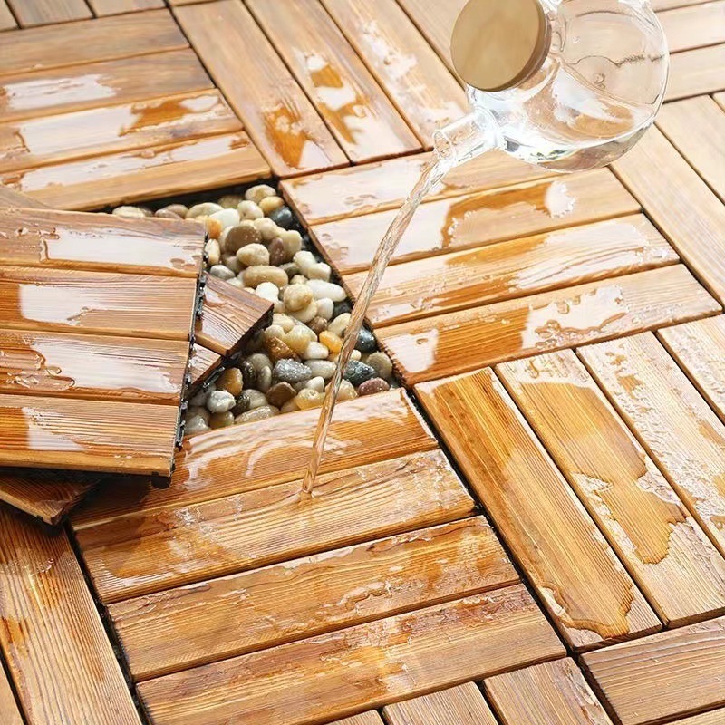 Interlocking Wooden Decking Tiles 30x30cm Outdoor Patio Garden Floor Terrace Wood Deck Tiles For Garden