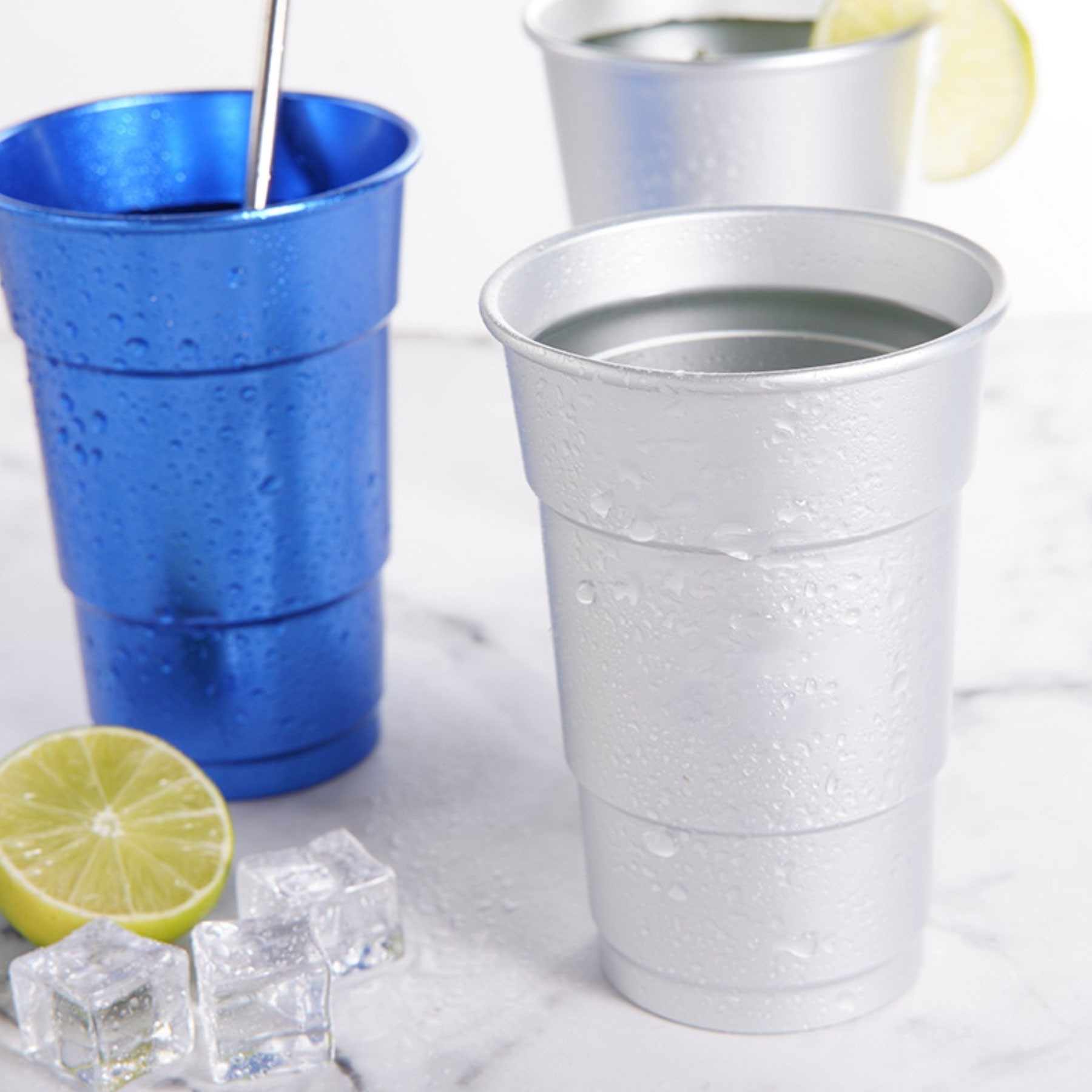 12 Oz 16 Oz 20 Oz Aluminum Mugs Metal Cups Pint Cup Tumblers Disposable Aluminum Cups for Cold Beer Drinks