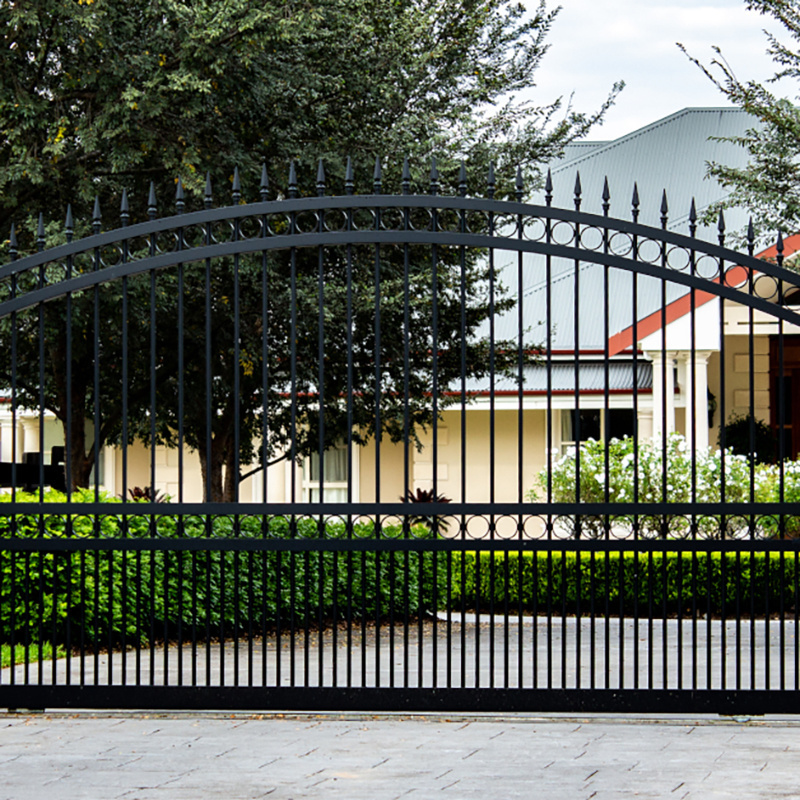 Black Double Swing Gate Ornamental Fence Double Swing Wrought Iron Gates Front Door Security Gate