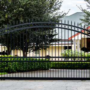 Black Double Swing Gate Ornamental Fence Double Swing Wrought Iron Gates Front Door Security Gate