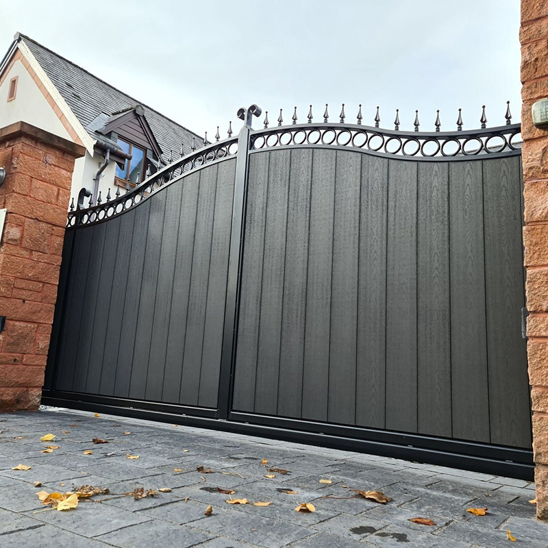 Black Double Swing Gate Ornamental Fence Double Swing Wrought Iron Gates Front Door Security Gate