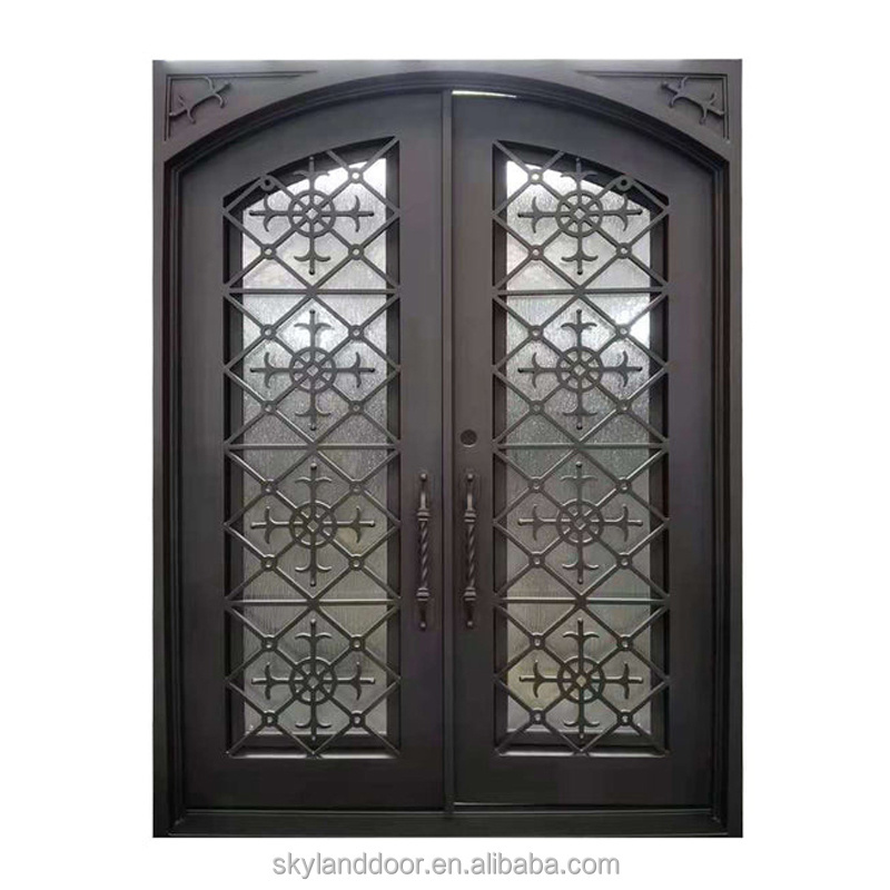 Syland Modern Iron Door Designs Double Front Doors For Entry Security Main Entry Wrought Iron Door