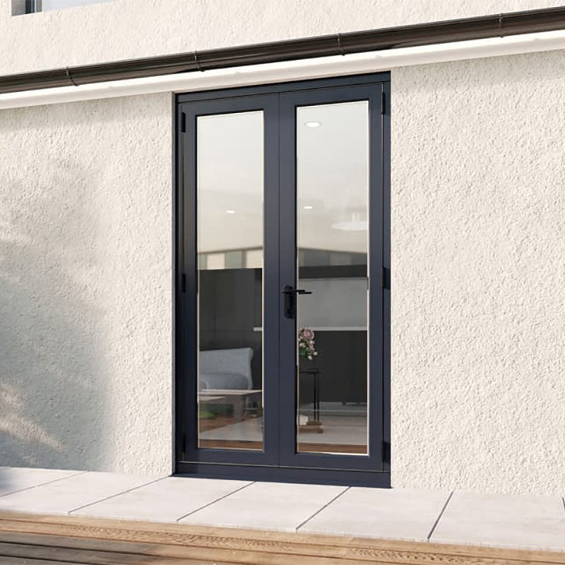 Skyland Soundproof PVC Casement Door UPVC Swing Glass Aluminum Double Swing French Casement Doors