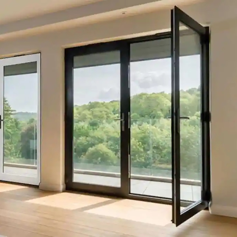 Skyland Soundproof PVC Casement Door UPVC Swing Glass Aluminum Double Swing French Casement Doors