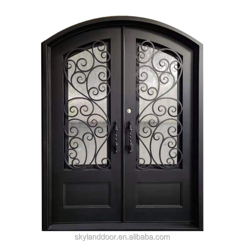 Syland Modern Iron Door Designs Double Front Doors For Entry Security Main Entry Wrought Iron Door