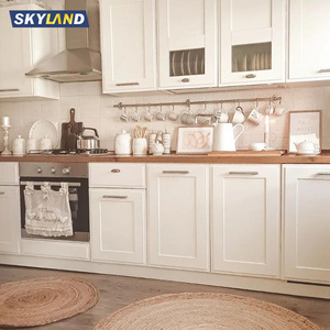 Skyland White Shaker Kitchen Cabinets Modern Mobile Home Furniture Modular Solid Wood Kitchen Cabinets