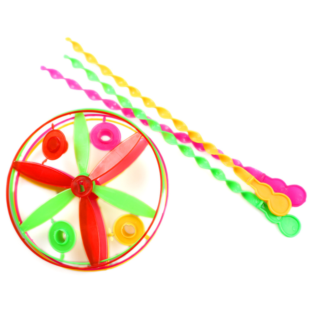 pull string flying toy light up flying disc flash flight led light up flying disc flying gyro toy Plastic String spinning toy