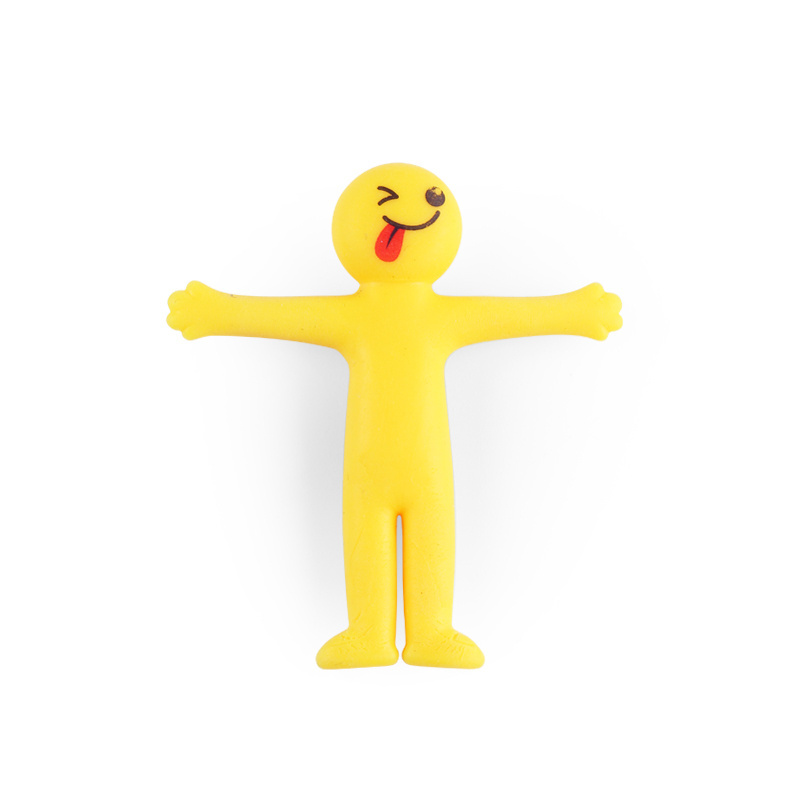 Funny Yellow Expression Stress Relief Stretchy Toy Smiley Stretchable Bouncy Fidget Stretchy Men Toys For Kids