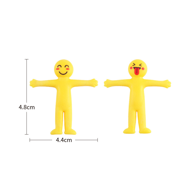 Funny Yellow Expression Stress Relief Stretchy Toy Smiley Stretchable Bouncy Fidget Stretchy Men Toys For Kids