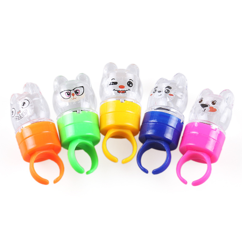 New Design Cartoon Creative LED Light Flash Finger Ring toy For Christmas Child/ Kids