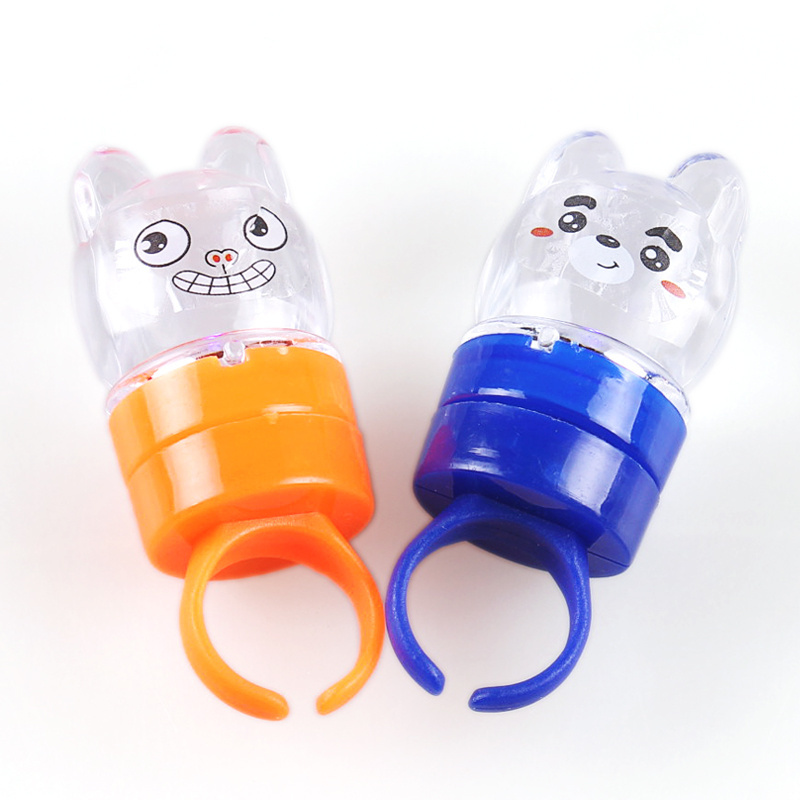 New Design Cartoon Creative LED Light Flash Finger Ring toy For Christmas Child/ Kids