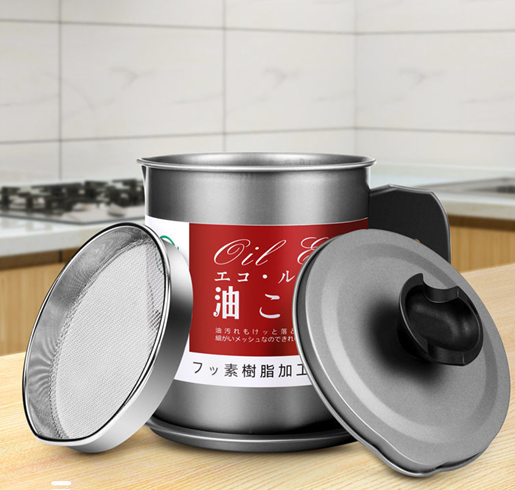 Manufacture High Quality  Kitchen Oil Filter Pot 1.4L 1.7L Stainless Steel Kitchen Oil Storage Bottle