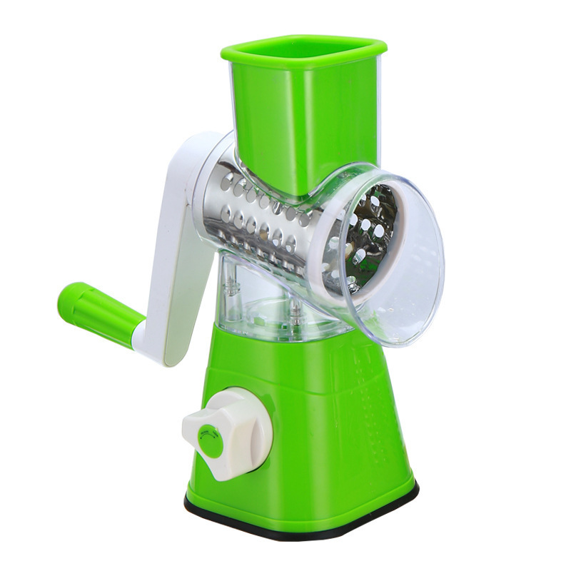 Hot Sale Stainless Steel 3 blades Manual Multi-function Cutter Slicer Mandoline Drum Rotary Cheese Vegetable Shredder