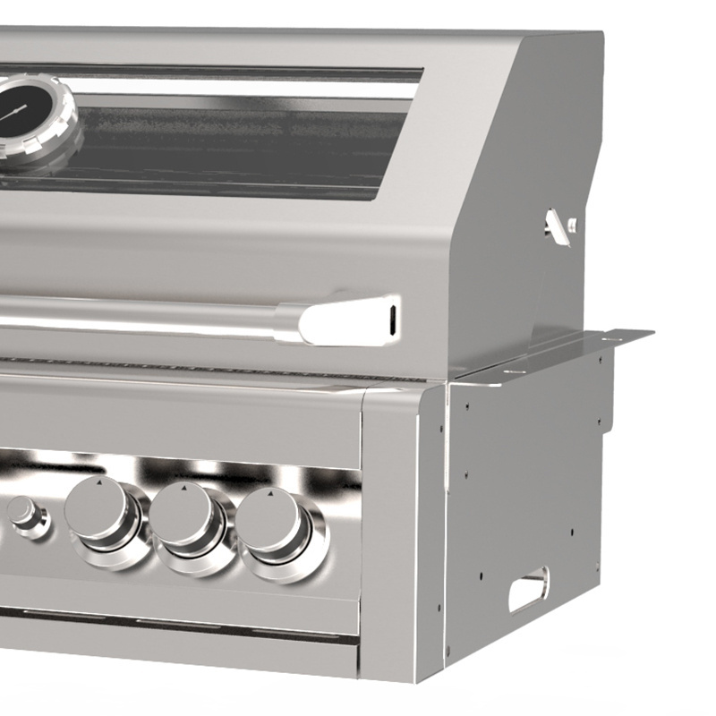 Stainless Steel 6 Burners Bbq Smokers Built In Cabinet Outdoor Charcoal Gas Bbq Grills