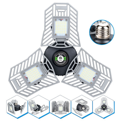 60W 6000LM 3 Panels Ceiling Light Fixture Deformable LED Shop Light  for Garage LED  Garage Lights