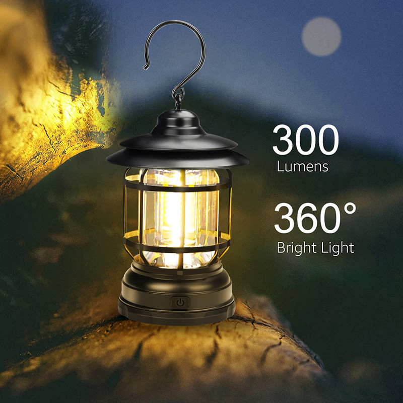 USB Charging Hanging Hand Crank Candle Lamp for Emergency, Storms, Waterproof LED Camping Light Lantern