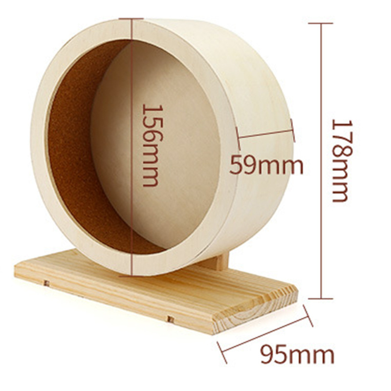 Wooden Exercise Wheel Handmade Wood Toys Climbing House Running Spinning Toy for Hamster Mice Gerbil Small Animals Running Wheel