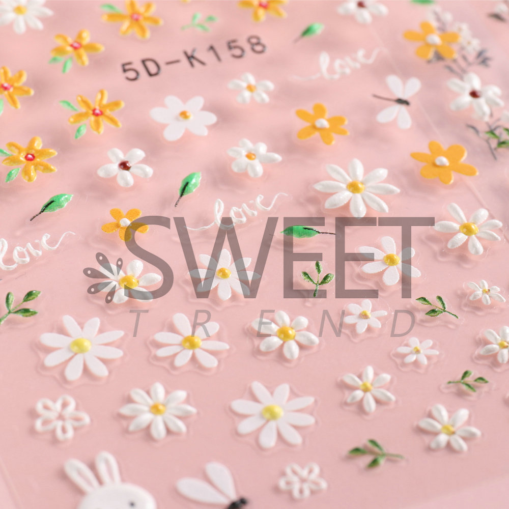 Daisy Dandelion Nail Stickers