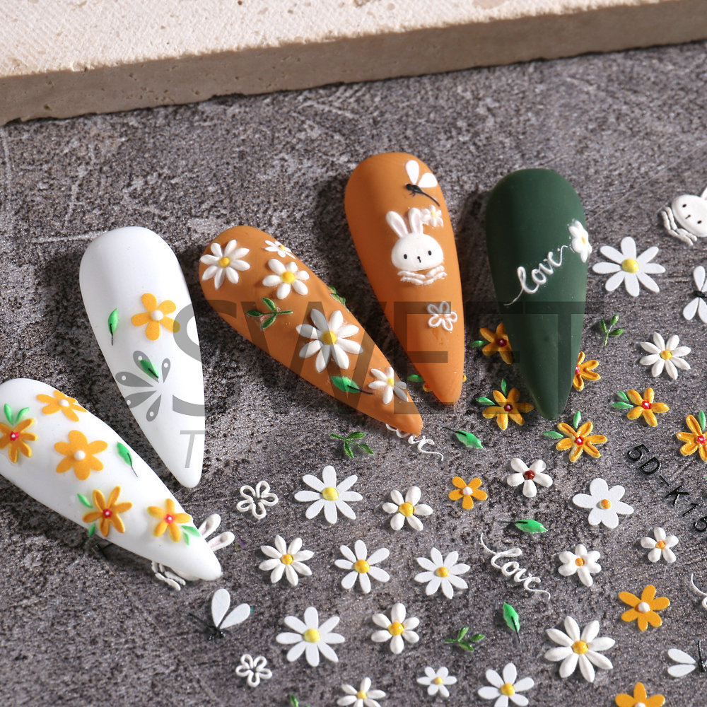 Daisy Dandelion Nail Stickers