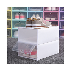 2024 Shoe storage box clear plastic rack transparent container drawer cabinet Shoe organizer case Shoe box