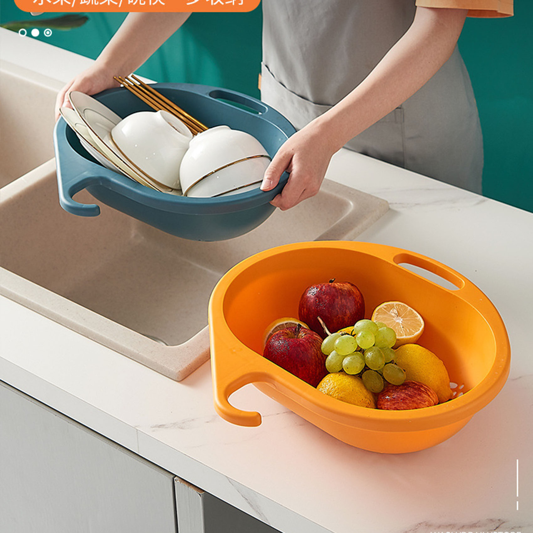 2024 hot sell kitchen accessories kitchen tools sink drain basket Vegetable fruit basket Multifunctional hanging faucet rack