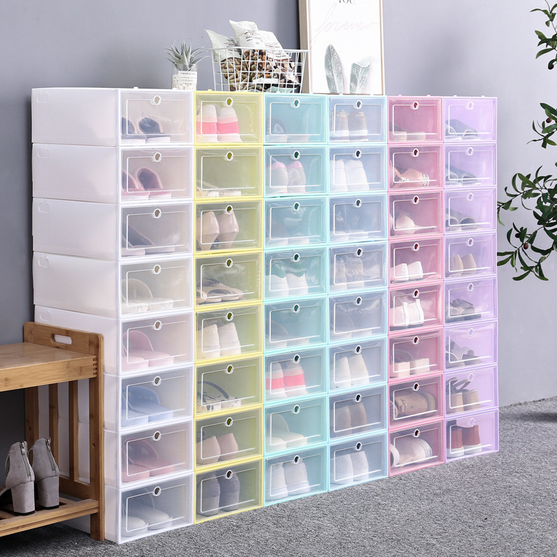 2024 Shoe storage box clear plastic rack transparent container drawer cabinet Shoe organizer case Shoe box