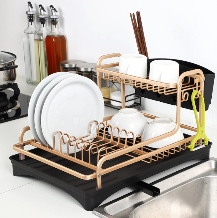 2024 hot sell new design multi-functional aluminum kitchen shelf storage holder rack kitchen sinks kitchen accessories