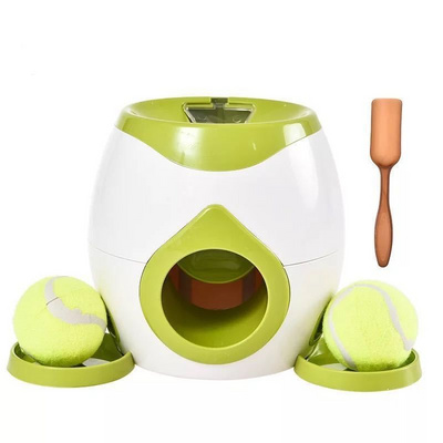 2024 Hot Sale Yiwu Agent eat and play interactive automatic dog tennis ball launcher for dogs 2 in 1 pet ball launcher