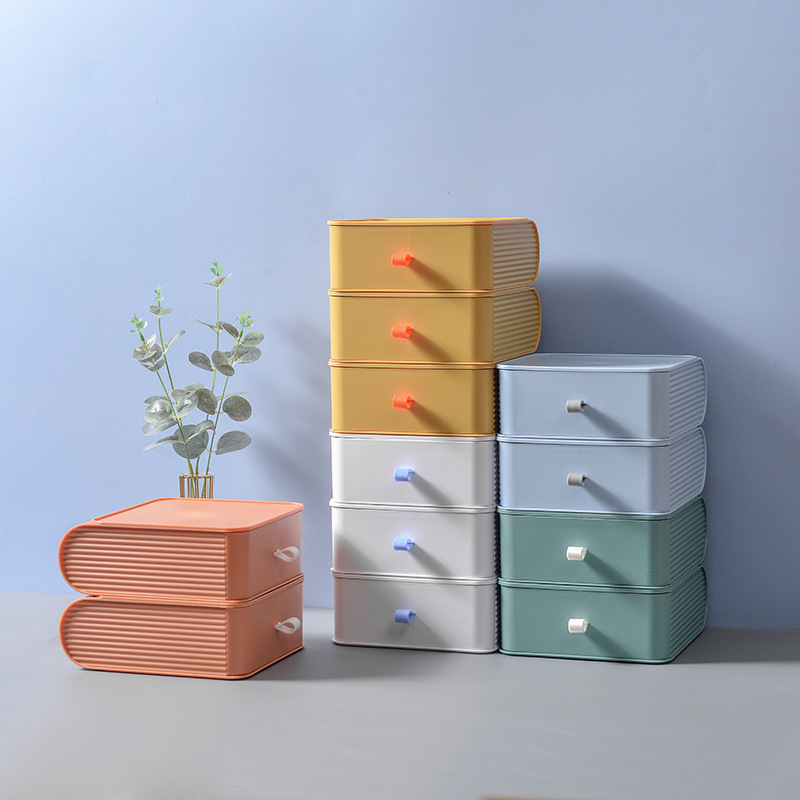 2024 new hot sell household products storage boxes Storage drawers plastic storage cabinet Desktop organizer