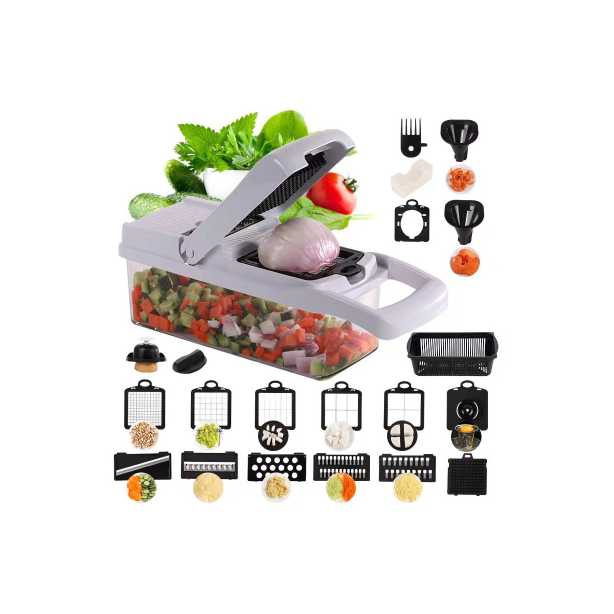 2024 Kitchen accessories 22  in 1 Vegetable Mandoline Slicer Multifunctional Vegetable Cutter