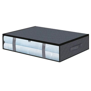 Underbed Storage Box Boxes with Viewing Window 4 Handles Under Bed Foldable Blanket Storage Bag Clothes Organizer Containers