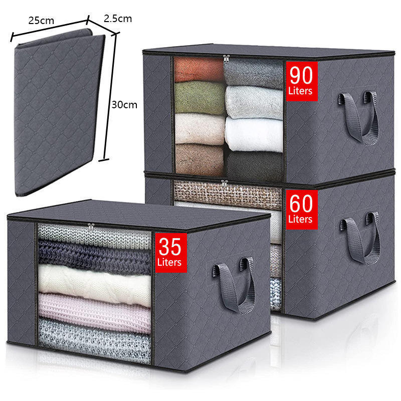 Household Large Capacity Foldable Non-woven Storage Organizer Clothes Blanket Storage Bags for Closet