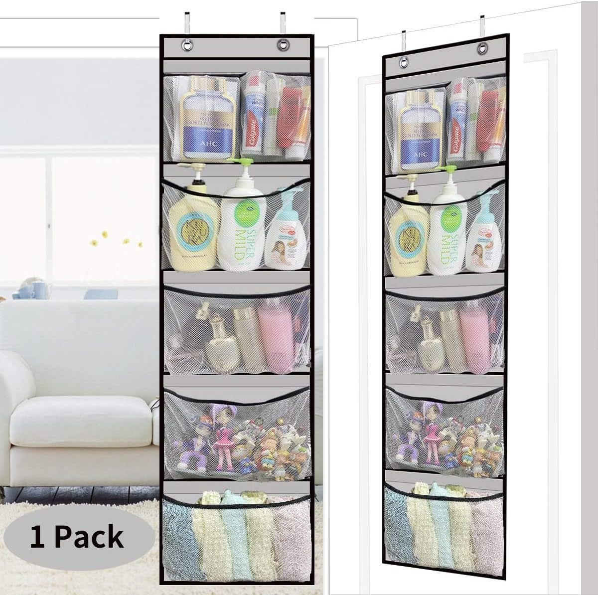 Hot Selling 5 or 10 Grid Storage Hanging Bags Behind the Door for Toys Hats Bags Shoes