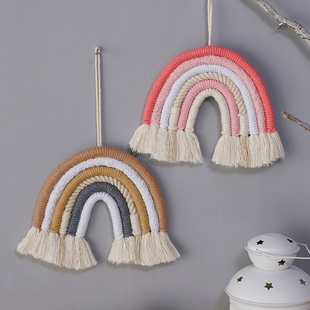 Best Selling Cute Nordic Style Woven Rainbow Baby Room Ornament Children's Room Wall Pendant Decoration