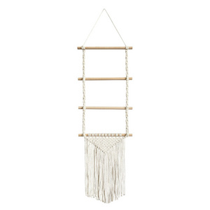 Bohemia Artificial Braided Hair Accessories Storage Rack Cotton Rope Hanging Tassel Children's Room Wall Hanging Decoration