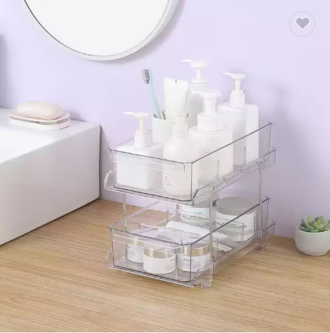 New design hotsales Double Bathroom Pantry Under Sink Organizers And Storage Pull Out Cosmetics Cabinet Organizer