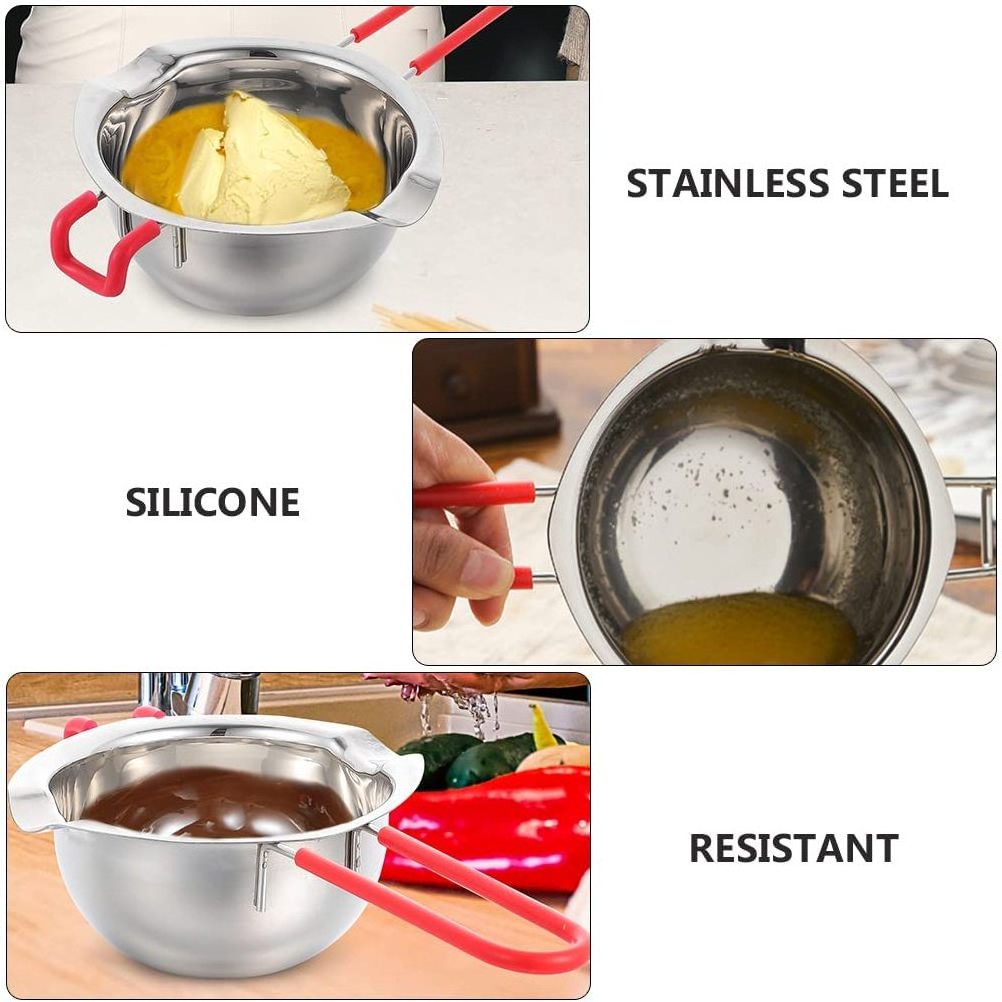 400ml Double Boiler Melting Pot Stainless Steel Chocolate Melting Pot with Heat Resistant Handle