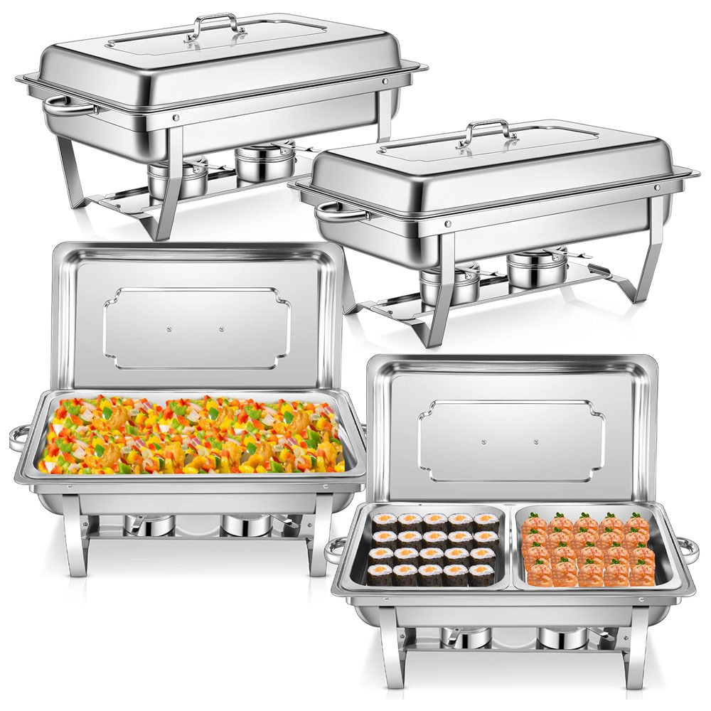 8QT Party Canteen Rectangle Stainless Steel Chafing Dish Buffet Set Chafer Set